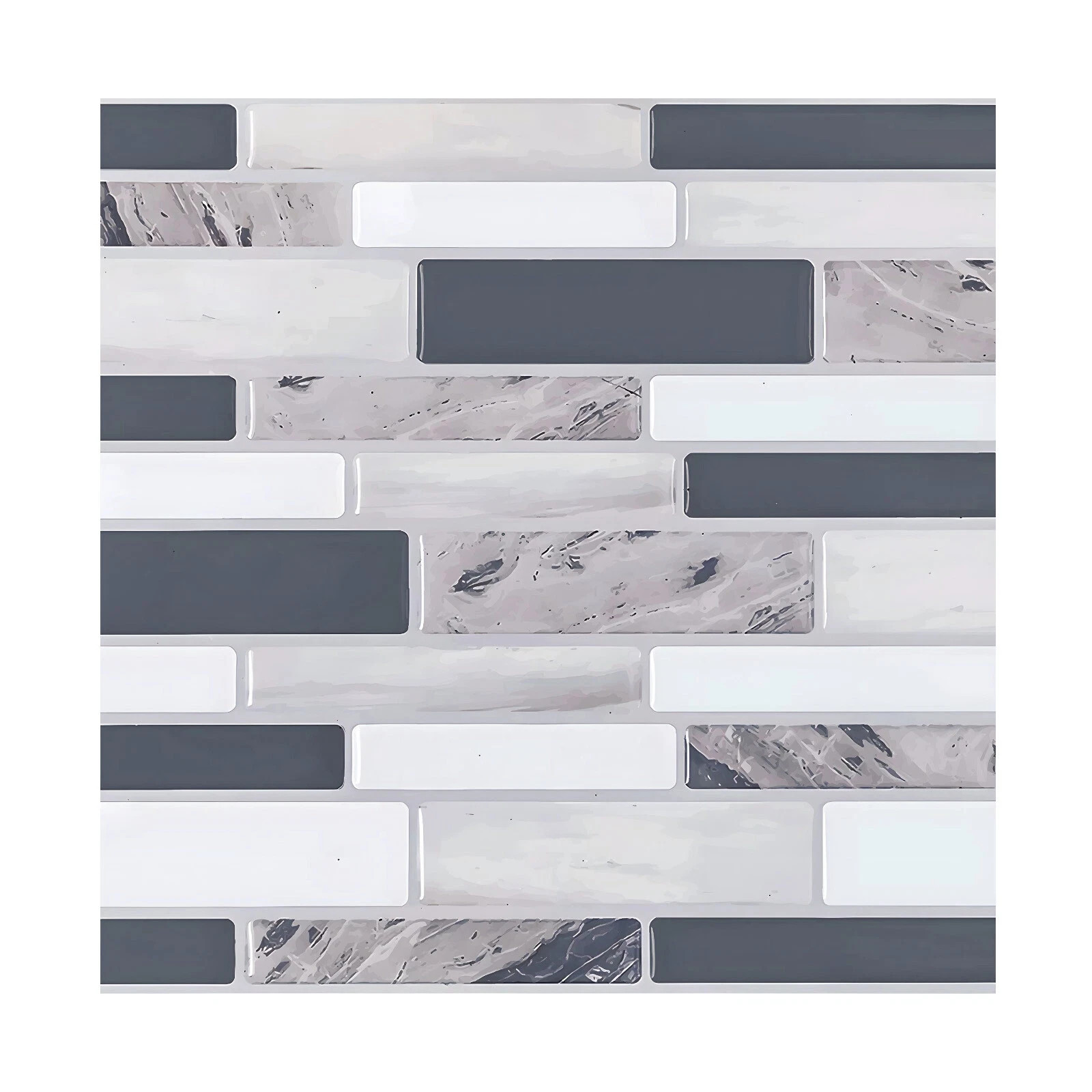 10pcs Wall Panels Self Adhensive Wall Tiles Waterproof Removable for Living Room