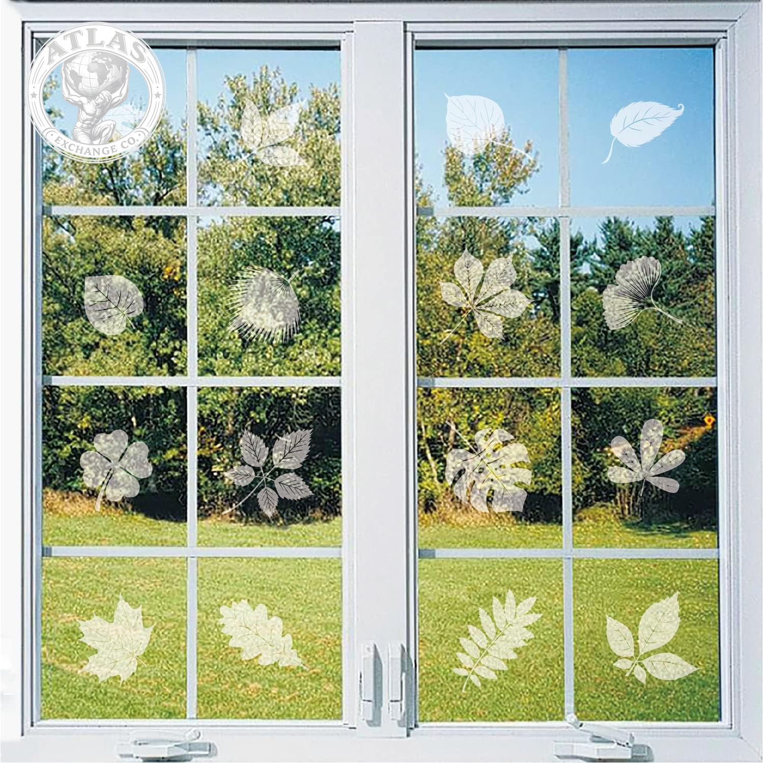 FINGOOO Window Decals for Bird Strikes,52 Pieces Large Leaf Shape anti Collision