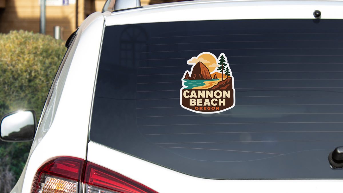 Cannon Beach Sticker Decal Vinyl Die-Cut City Skyline Landmark Design