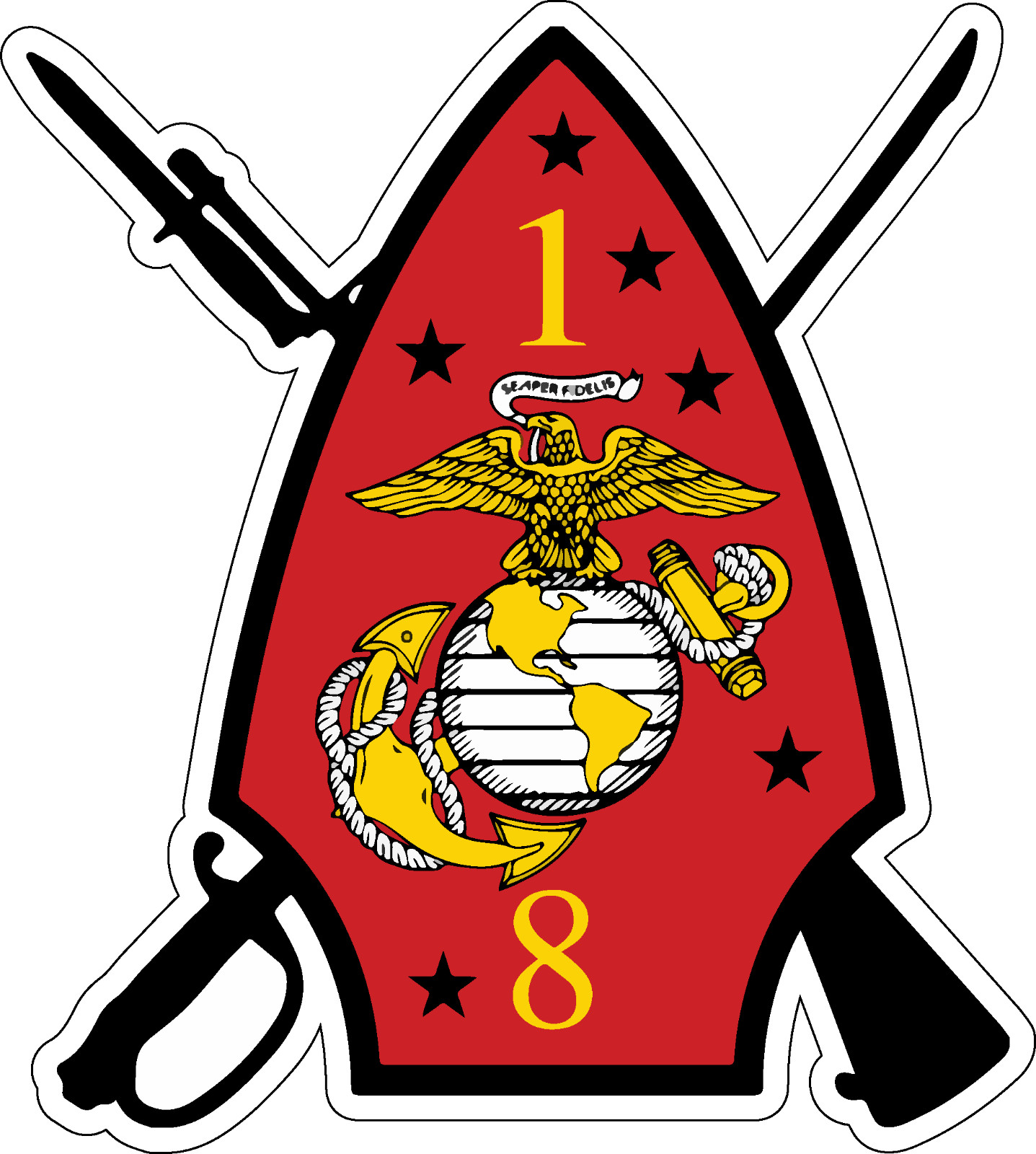 US Marine Corps Badge Sticker 1st Battalion 8th Marines The Beirut Battalion
