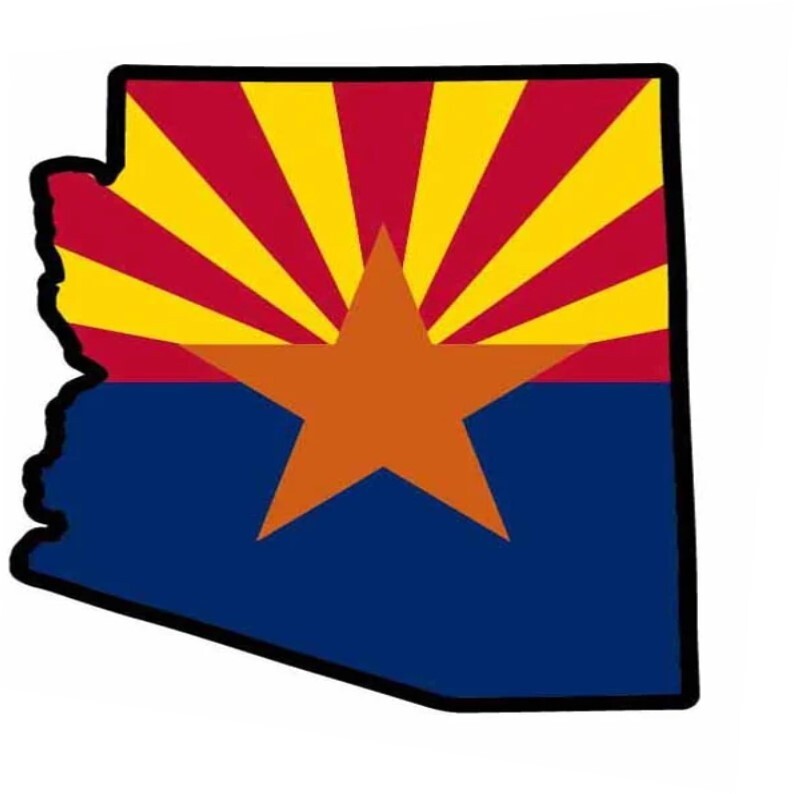 Arizona State Shaped Flag Sticker Decal Vinyl AZ many size