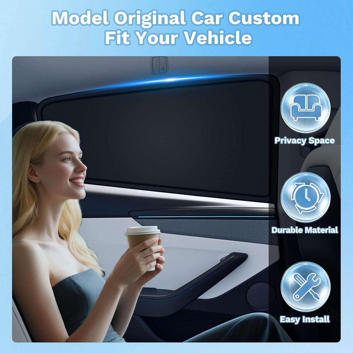 Car Window Shades for Tesla Model S 2012-2025 2026 (No for Plaid or Long Range)