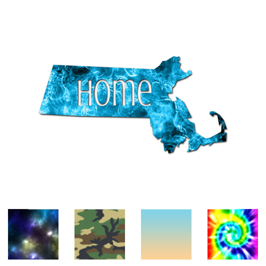 Massachusetts Home State – Decal Sticker – Multiple Patterns & Sizes – ebn3823