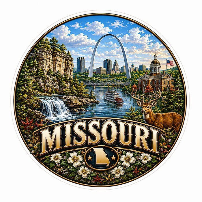 Missouri Vinyl Decal Sticker Mountains State Souvenir Travel Gift C