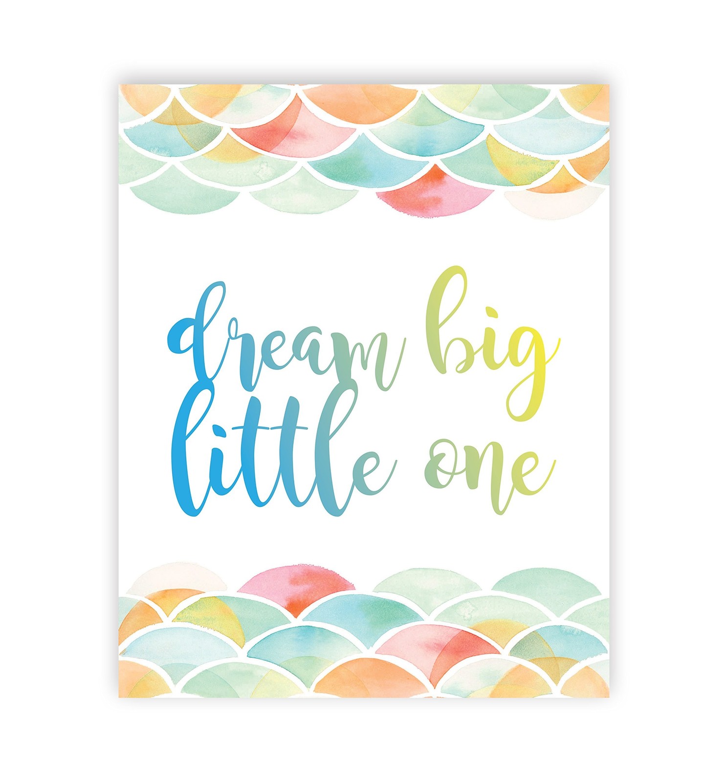 Dream Big Little One, Mermaid Pattern, Gender Neutral Baby Girl Nursery Decor…