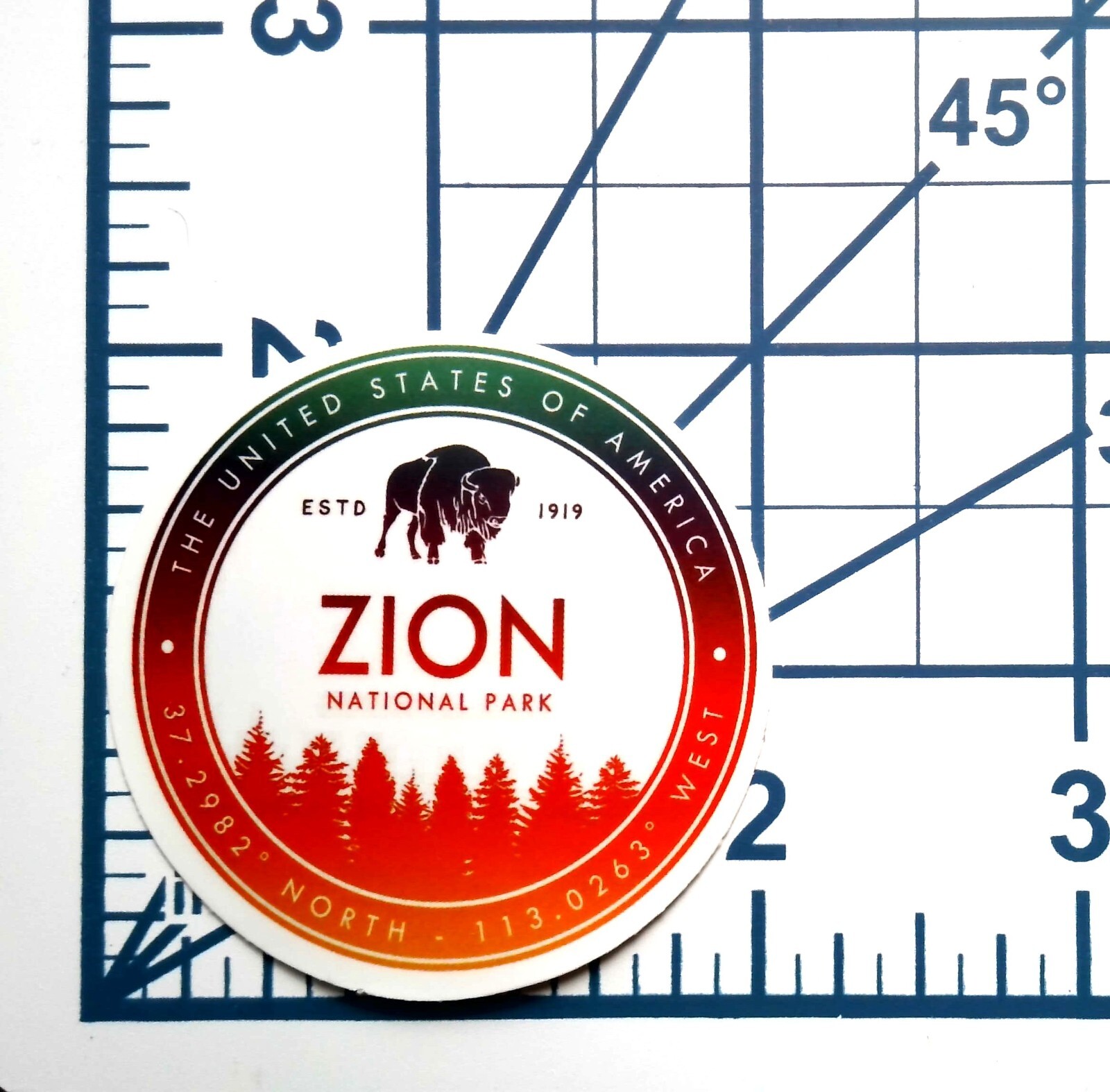 Zion National Park Die Cut Vinyl Sticker Decal Utah Bison Travel