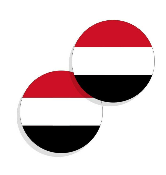 Yemen Flag Stickers Flag Decals Round Indoor Outdoor 4 Circles Yemen Flag