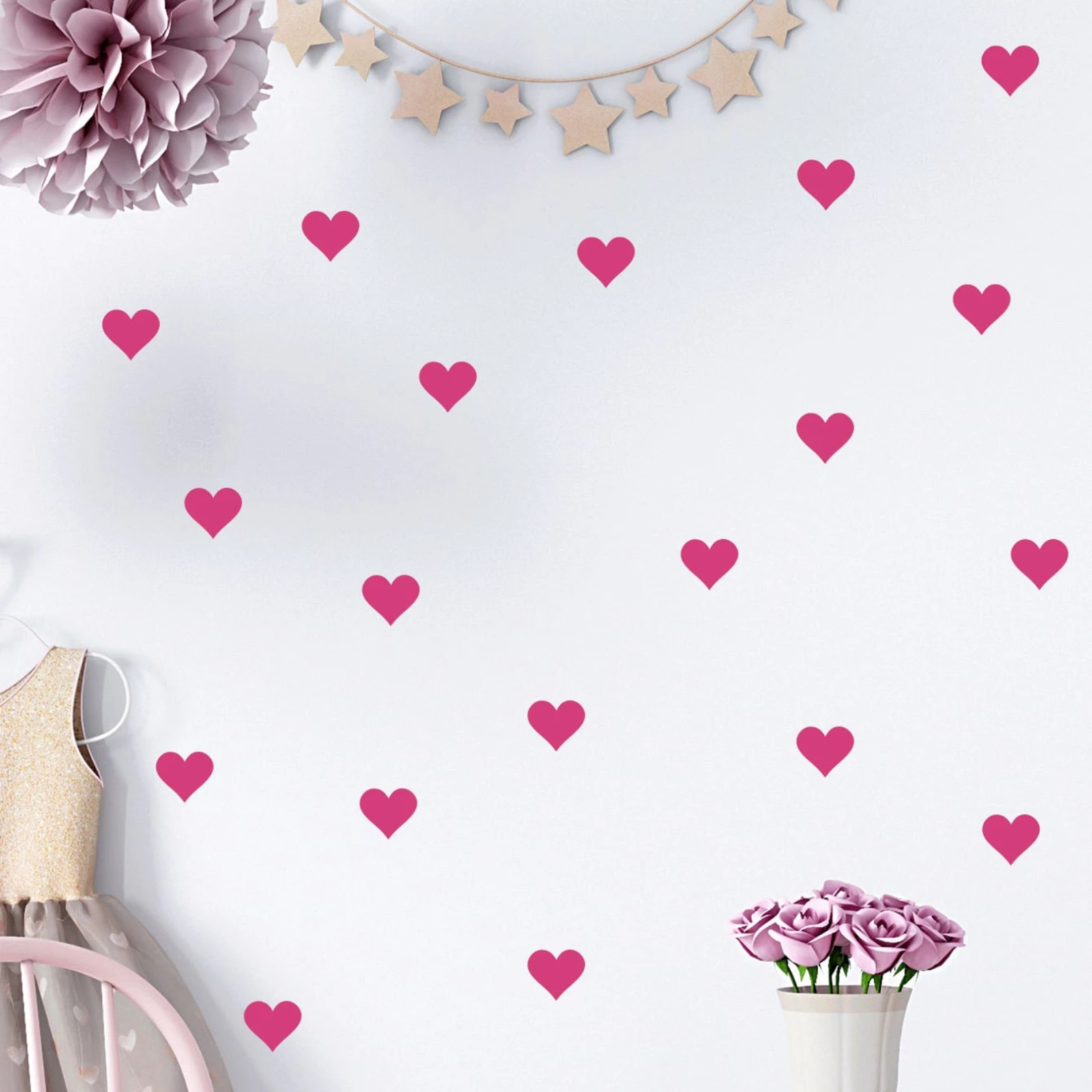 54pcs Heart Pattern Wall Sticker Stickers Wall Decal Vinly Decal for Home Decor