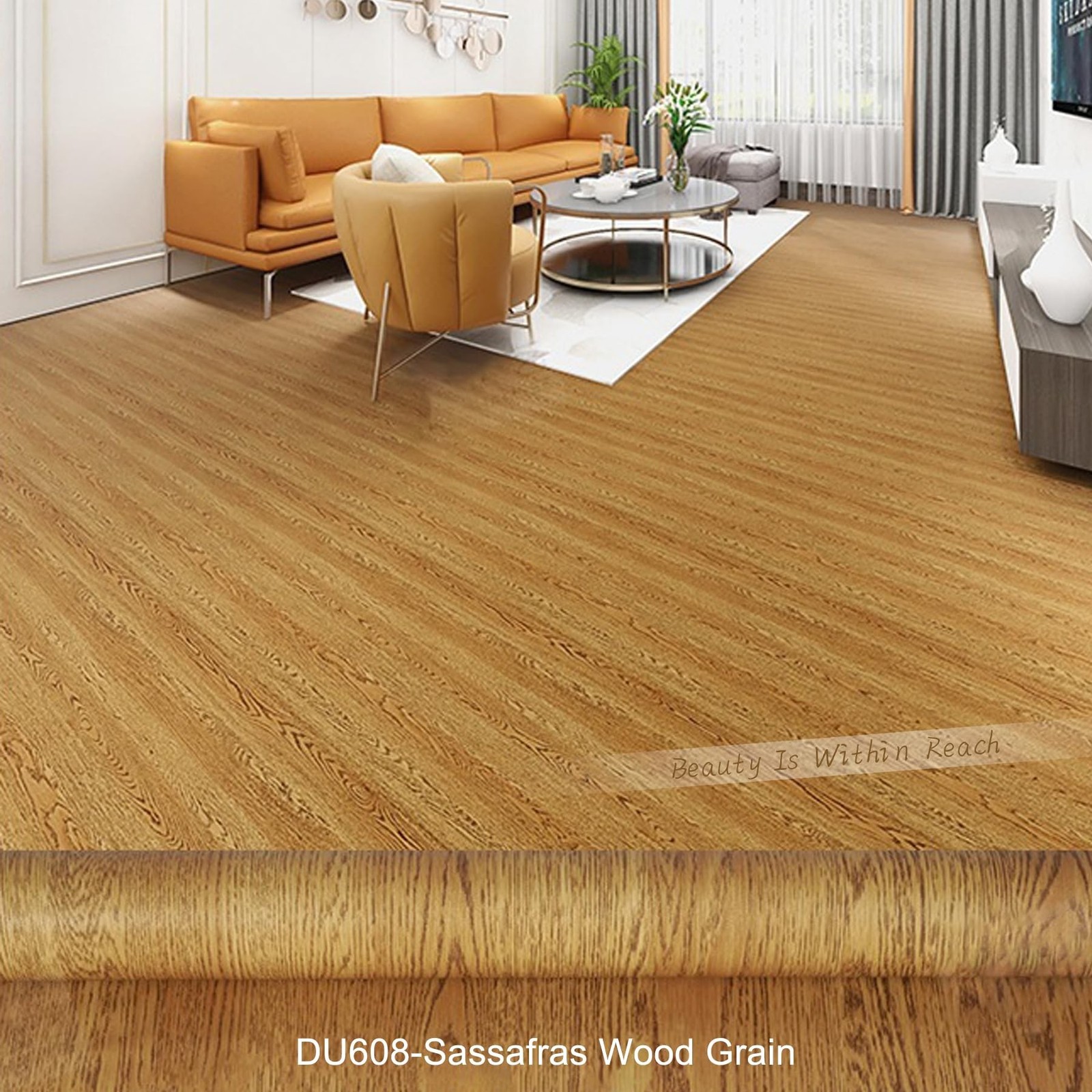 Wood Grain Peel and Stick Floor Tiles， Vinyl Floor Tiles，Peel and