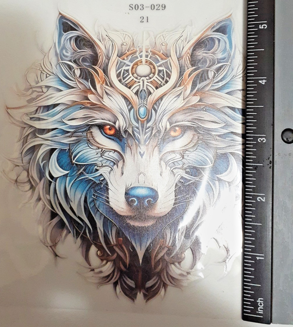Fantasy Winter WOLF Spirit Animal Vinyl Decal 5.25" x 5"
