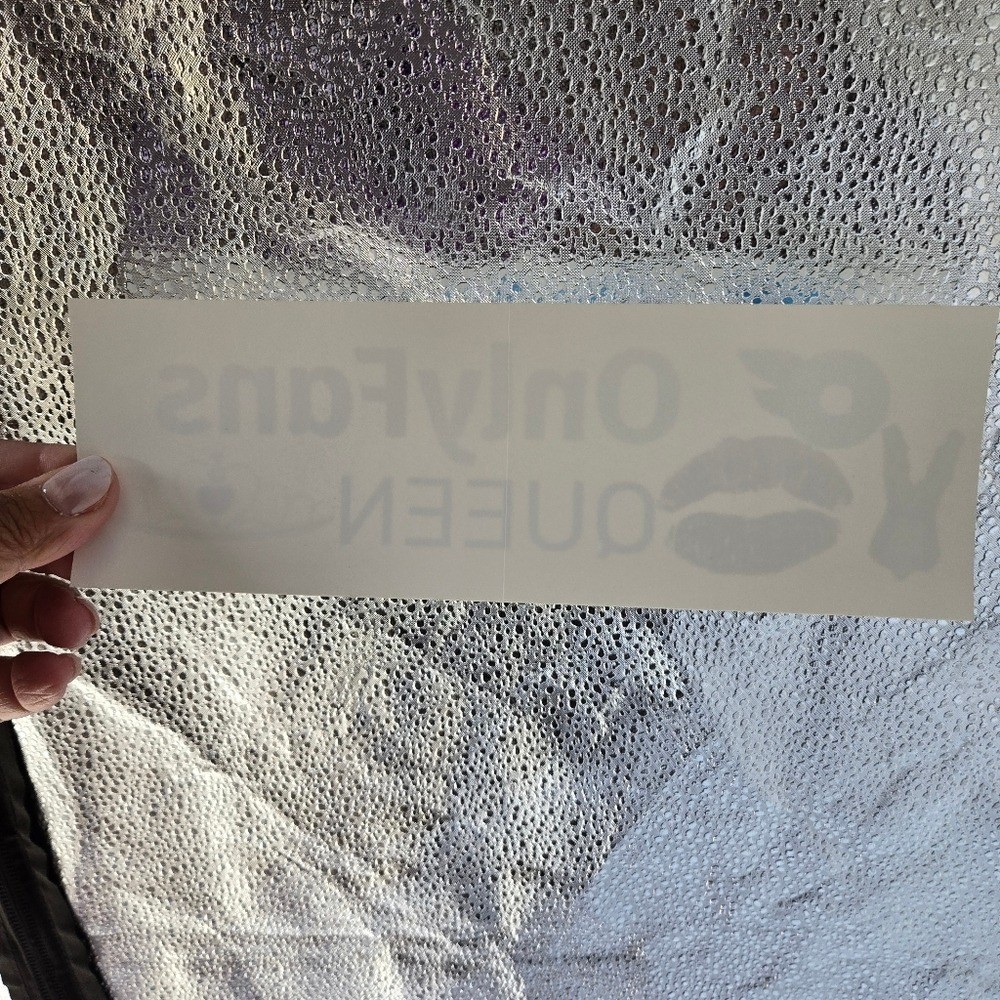Only Fans Queen glossy blue and white 9"x3" adhesive bumper sticker