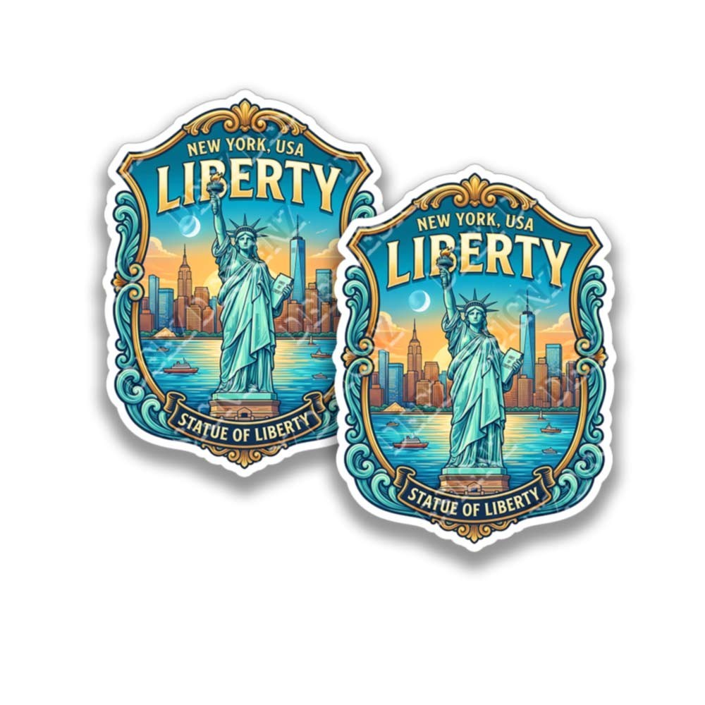 Statue of Liberty New York Vinyl Decal Landmark Sticker 2 Pack 44491