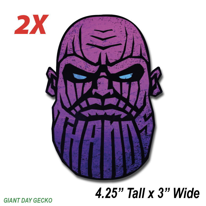 (2) Thanos Head car Laptop Wall Sticker Decal Avengers End game Villain USA
