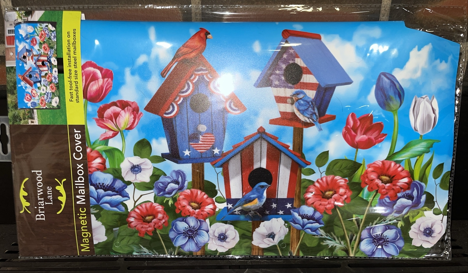 Briarwood Magnetic Standard Mailbox Cover Patriotic American Birdhouses Summer
