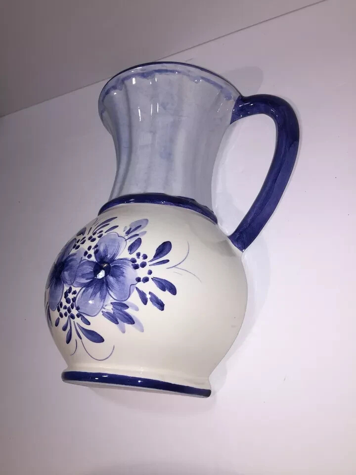 STEBAS Vintage Pottery Large Wall Mount Decor Hourglass Shaped Handle Jug Italy