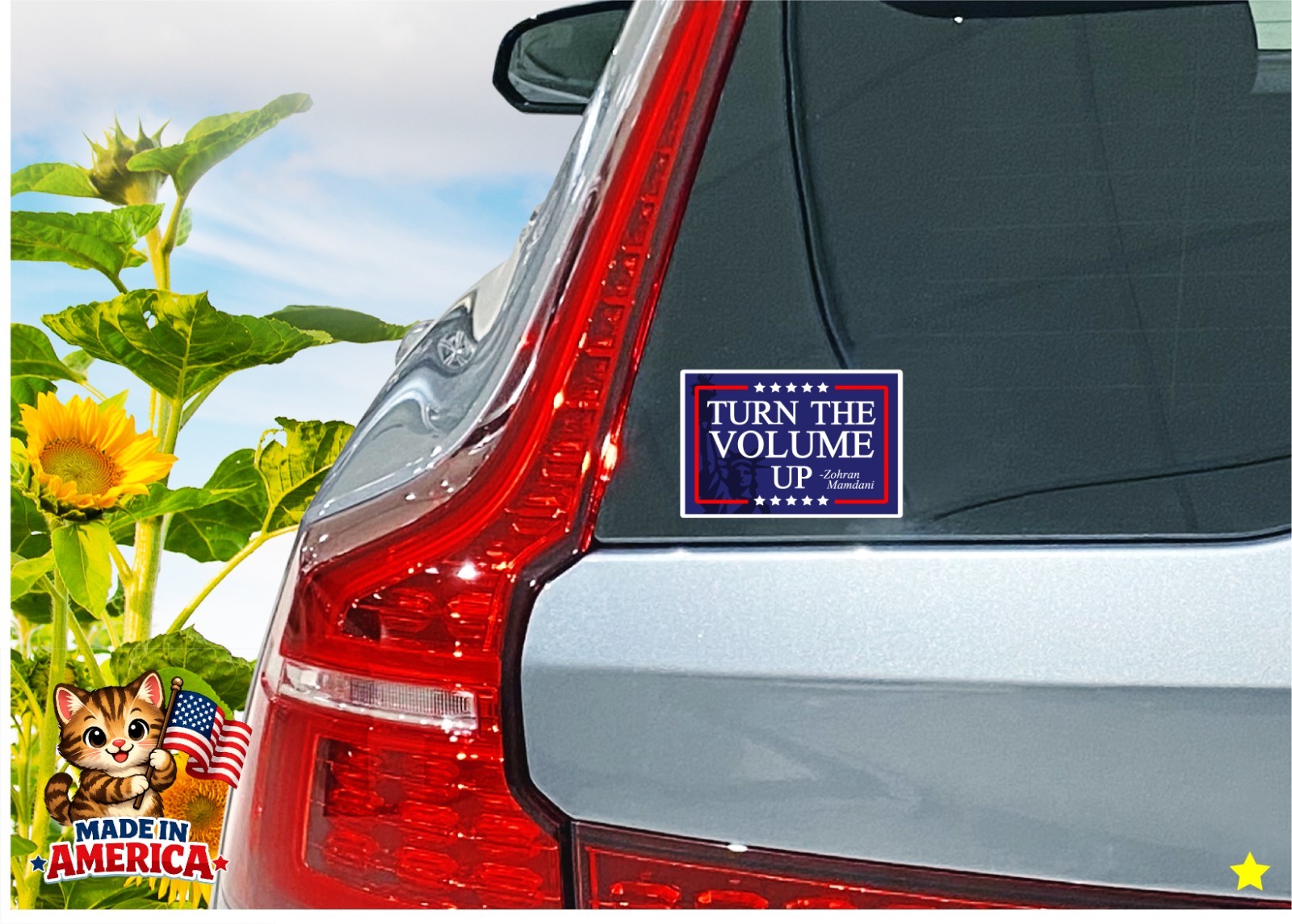 Turn the Volume Up Decal Sticker Zohran Mamdani NYC Statue of Liberty New York