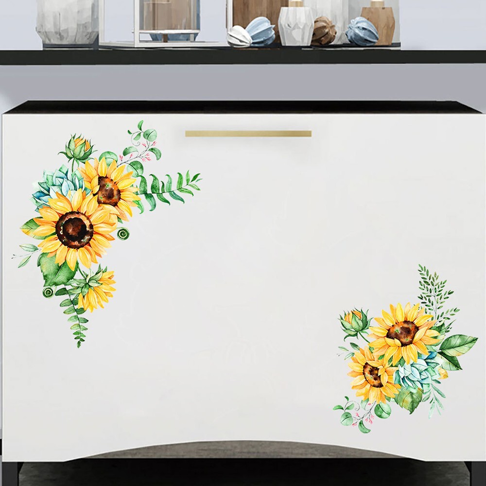 1pcs New Removable Sunflower Wall Sticker Kitchen Waterproof Decals Home-Decor