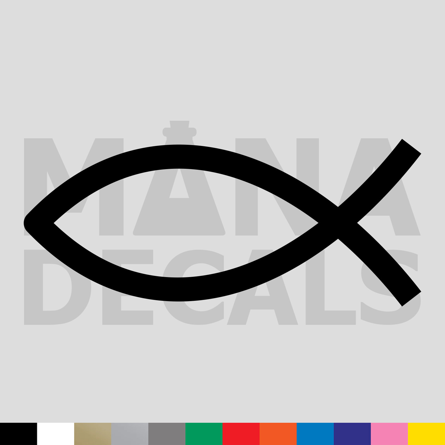 Ichthys Jesus Fish Vinyl Die Cut Decal Sticker – Christian Christ Religious God
