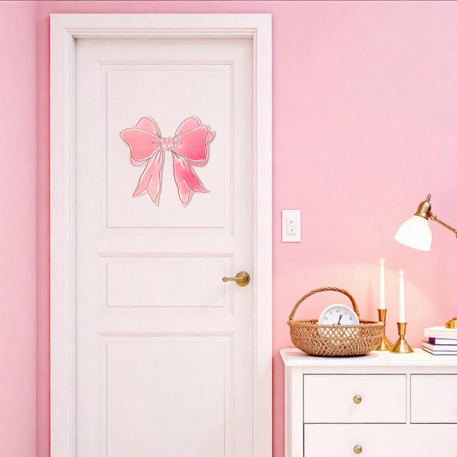 Metal Pink Bow Coquette Room Wall Art Decor,12" Cute Pink Bow Wall Sculpture…