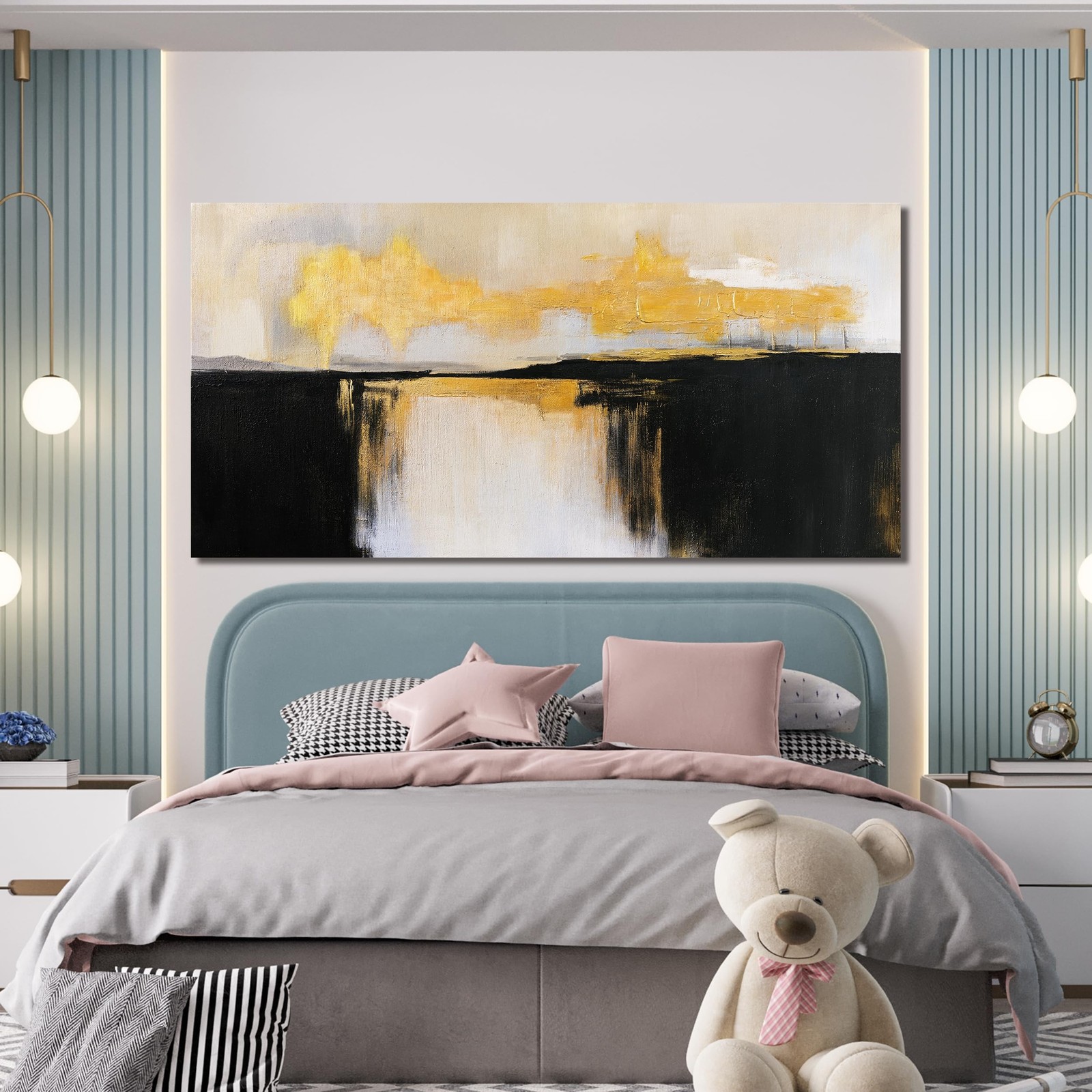 Canvas Wall Art Decor Large Wall Art Pictures For Living Room Black and Gold …