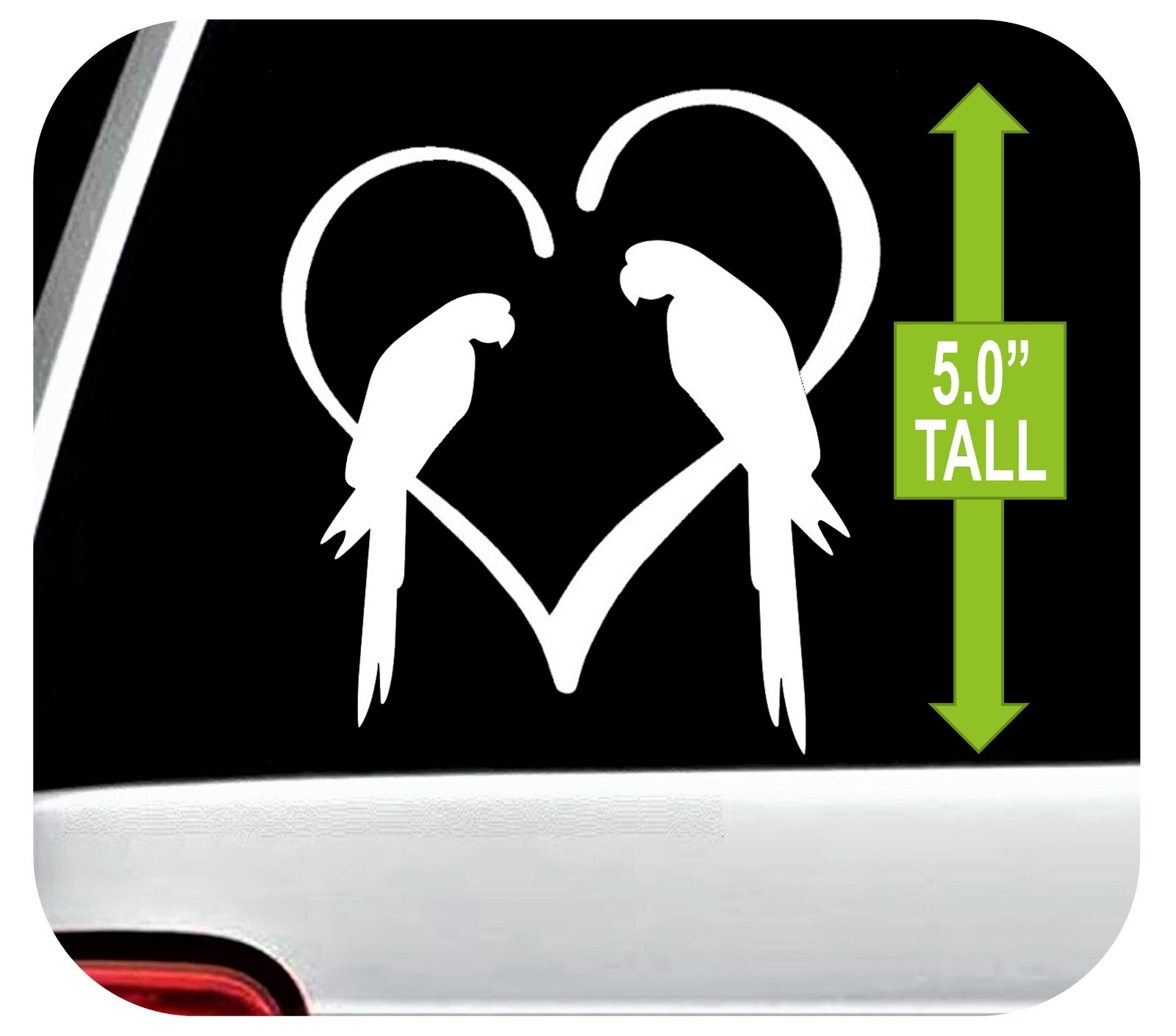 Parrot Heart Decal for Car | Macaw Sticker | Love My Parrots | BG2048