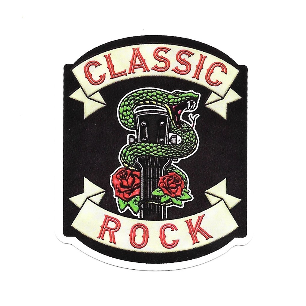 Classic Rock Vinyl Sticker Snake Guitar Headstock Die Cut Durable Ready to Ship