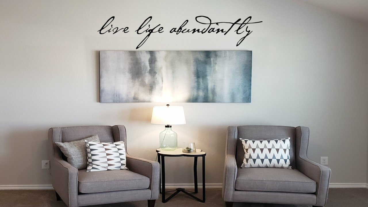 LIVE LIFE ABUNDANTLY Inspirational Wall Art Decal Quote Words Lettering Decor