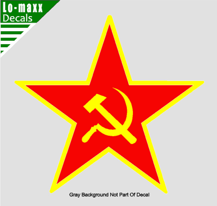 Soviet Union CCCP Hammer & Sickle Star Superior Quality Printed Vinyl Sticker