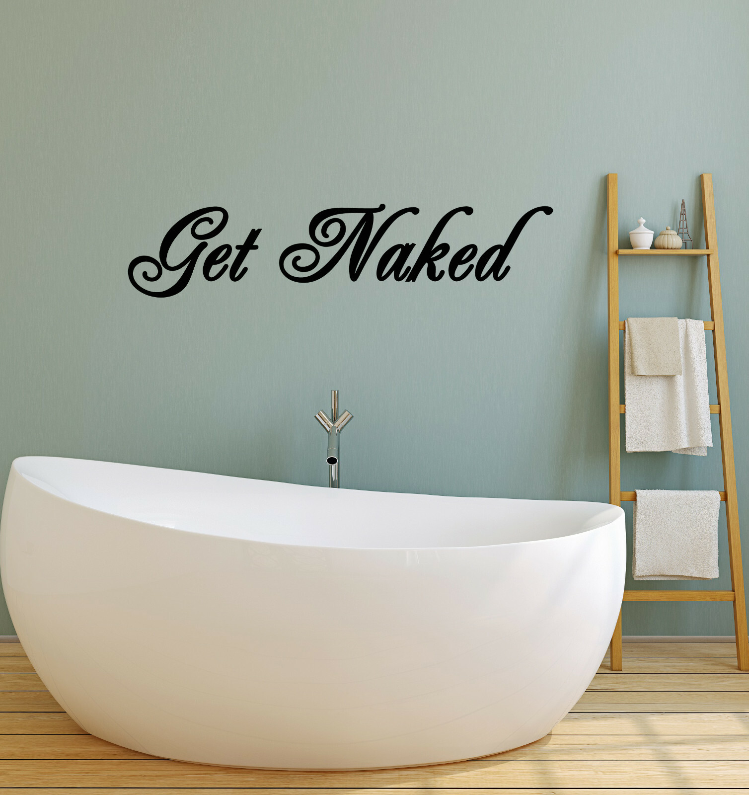 Vinyl Wall Decal Quote Bathroom Bedroom Decor Get Naked Sticker ig5217 22.5×5 in