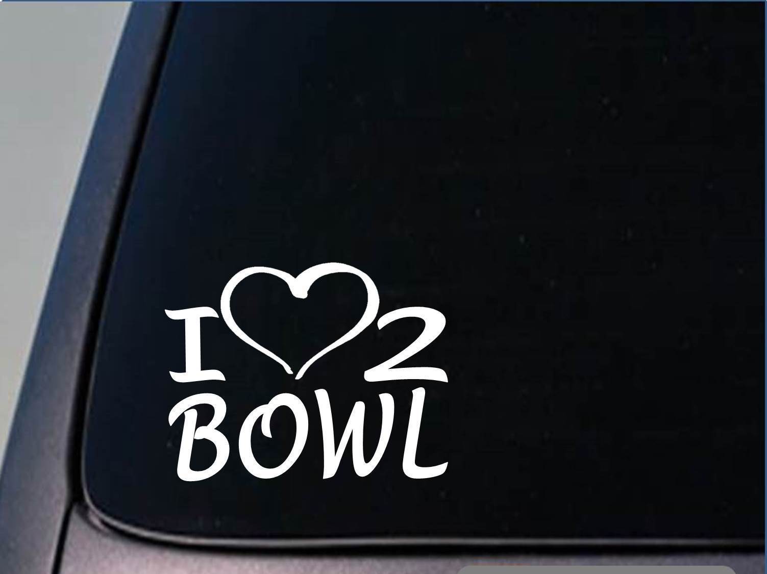 I heart to bowl sticker *H191* 8 inch wide vinyl bowling decal