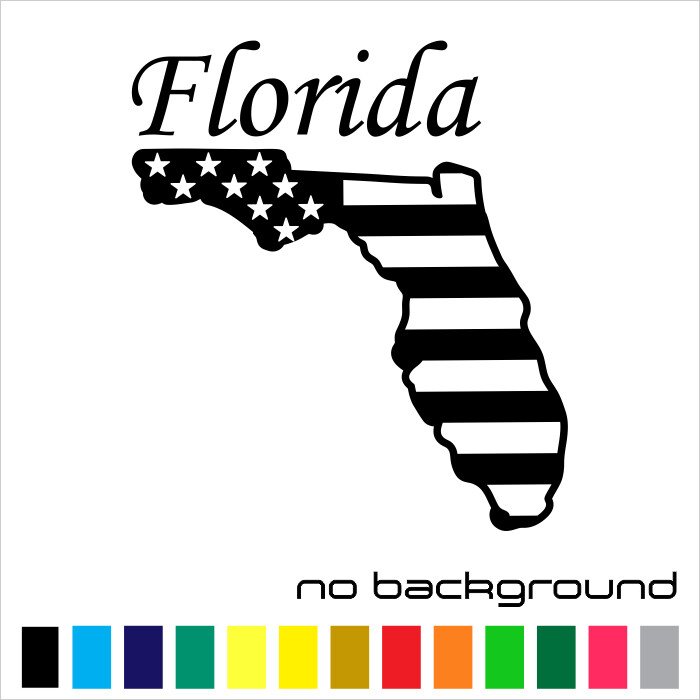 Florida Map Sticker Vinyl Decal – US State USA Flag Wall Car Window Laptop