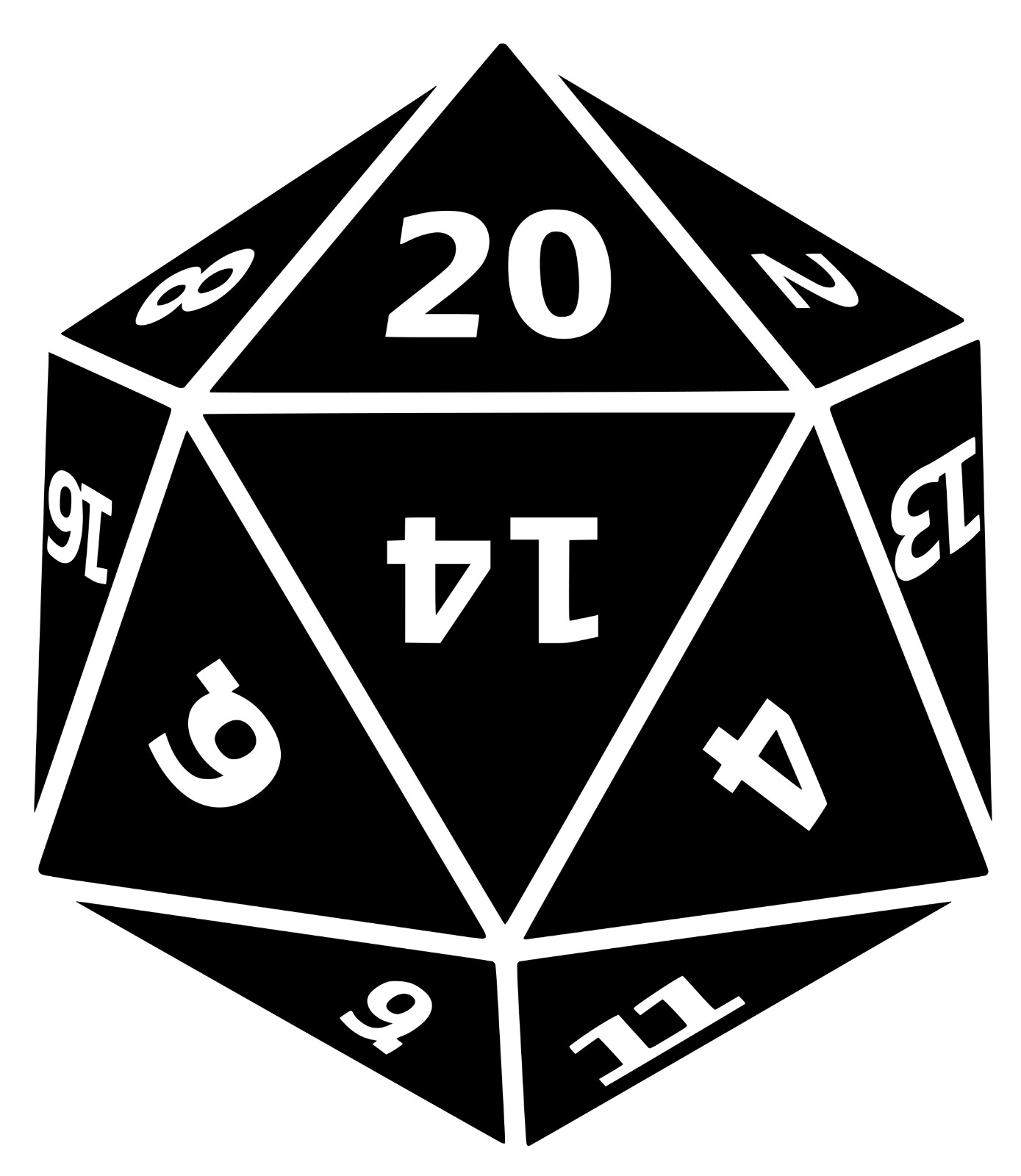 6" 20 Sided Die D&D Dungeons & Dragons Vinyl Decal Sticker