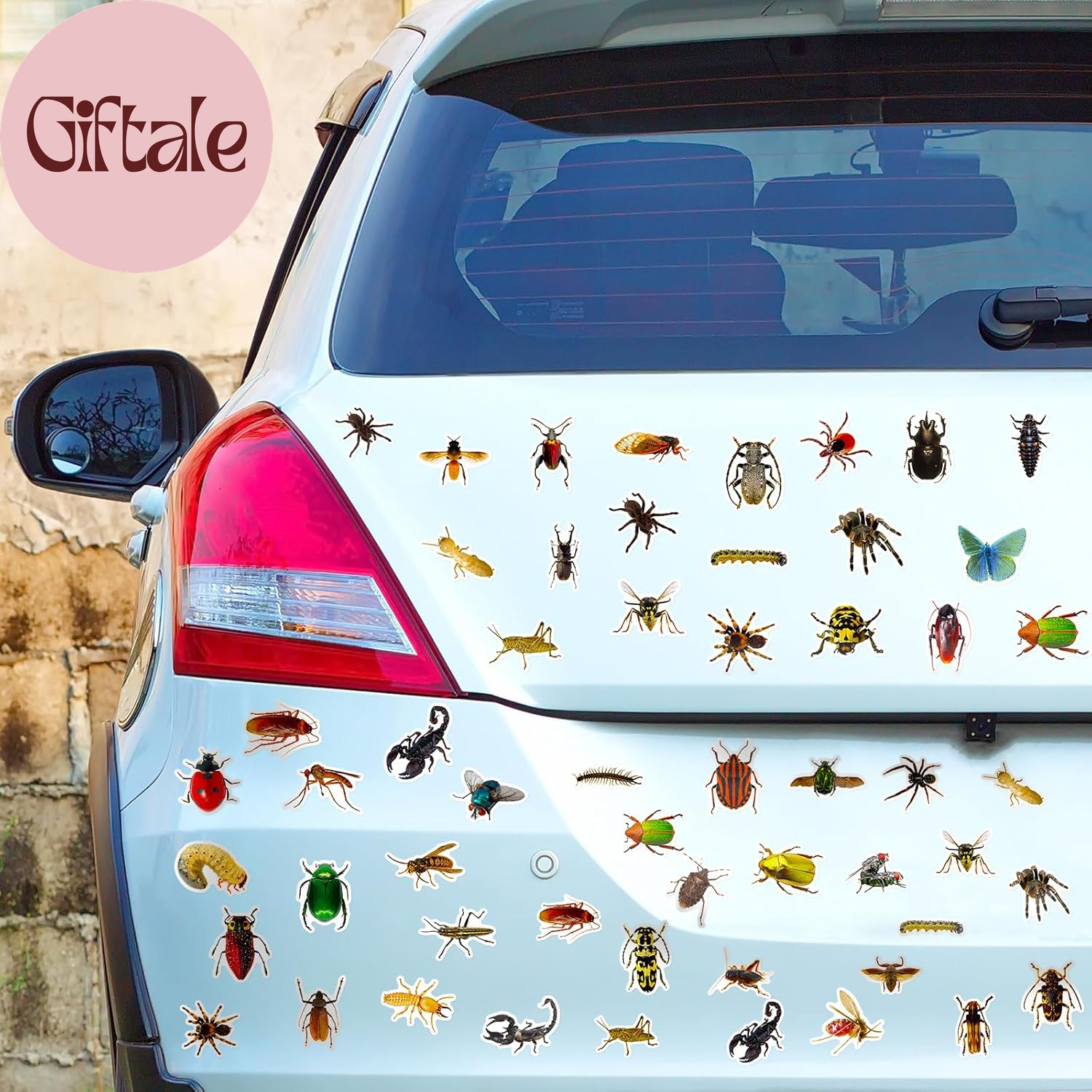50 Pcs Lifelike Bug Stickers Pack for Kids Teens Adults, Waterproof Vinyl Insect