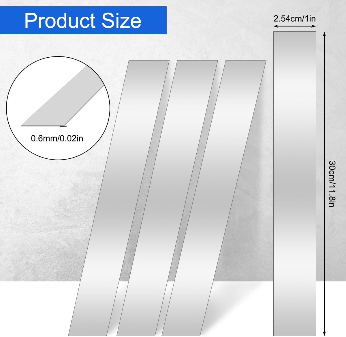 10 Pcs Sheet Metal Strips,12" Length,1" Width, 0.02" Thickness,Thin Flat Meta