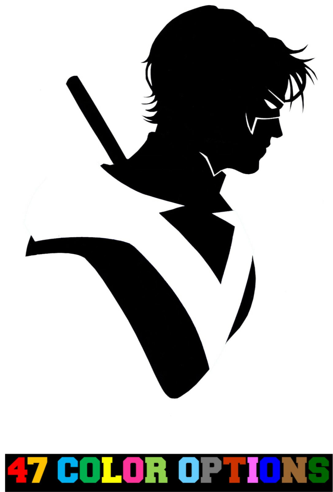 Vinyl Decal Truck Car Sticker Laptop – DC Comic Batman Nightwing Silhouette Bust