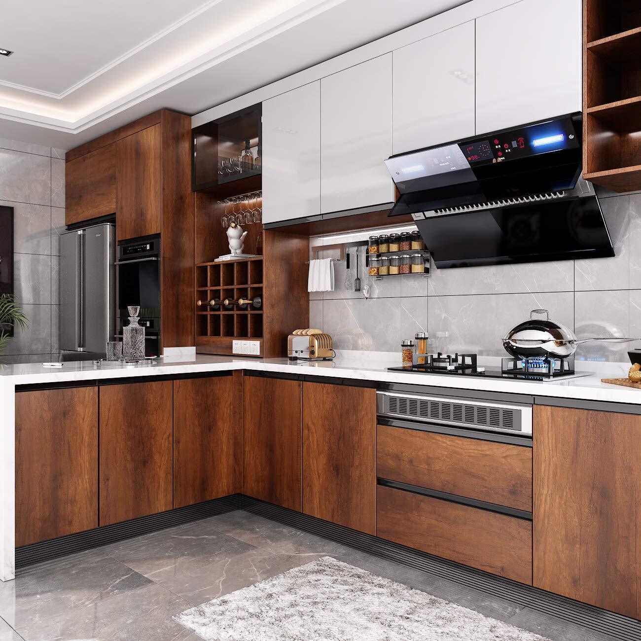 Brown Wood Contact Paper Waterproof Kitchen Cabinet Wallpaper Peel and Stick …