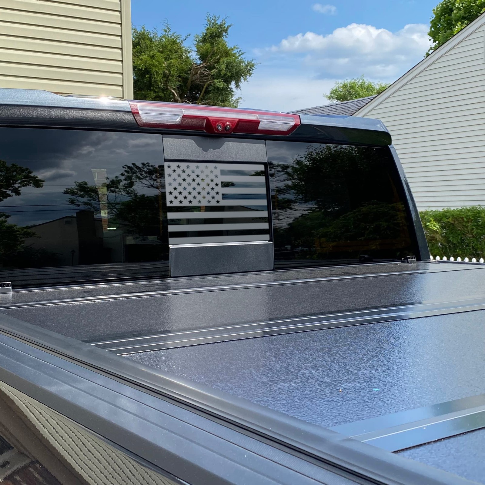 Rear Middle Window Decal Compatible with RAM 2019-2024 American Matte Black