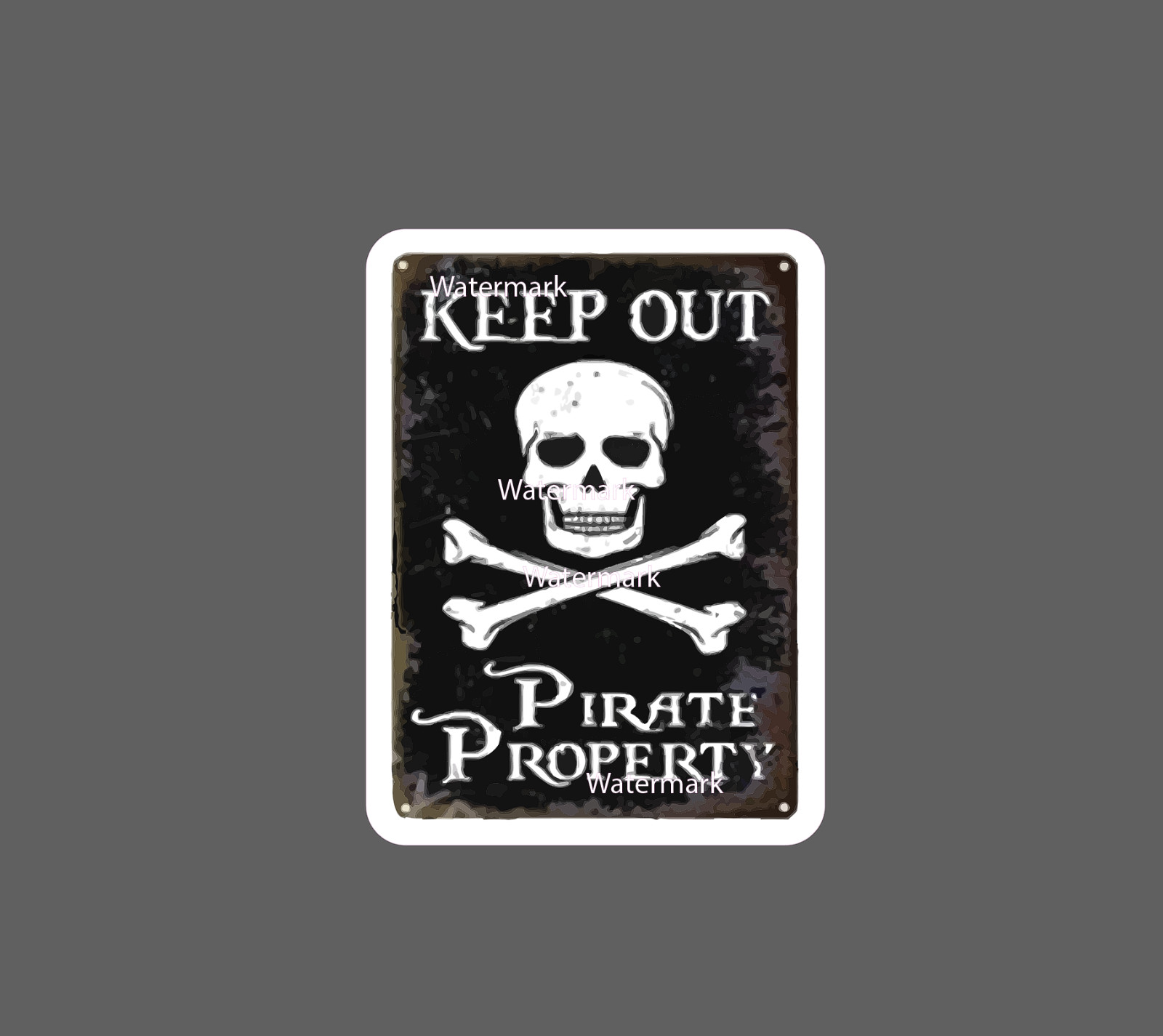 Pirate Property Sticker Keep Out Skull NEW – Buy Any 4 For $1.75 EACH Storewide!