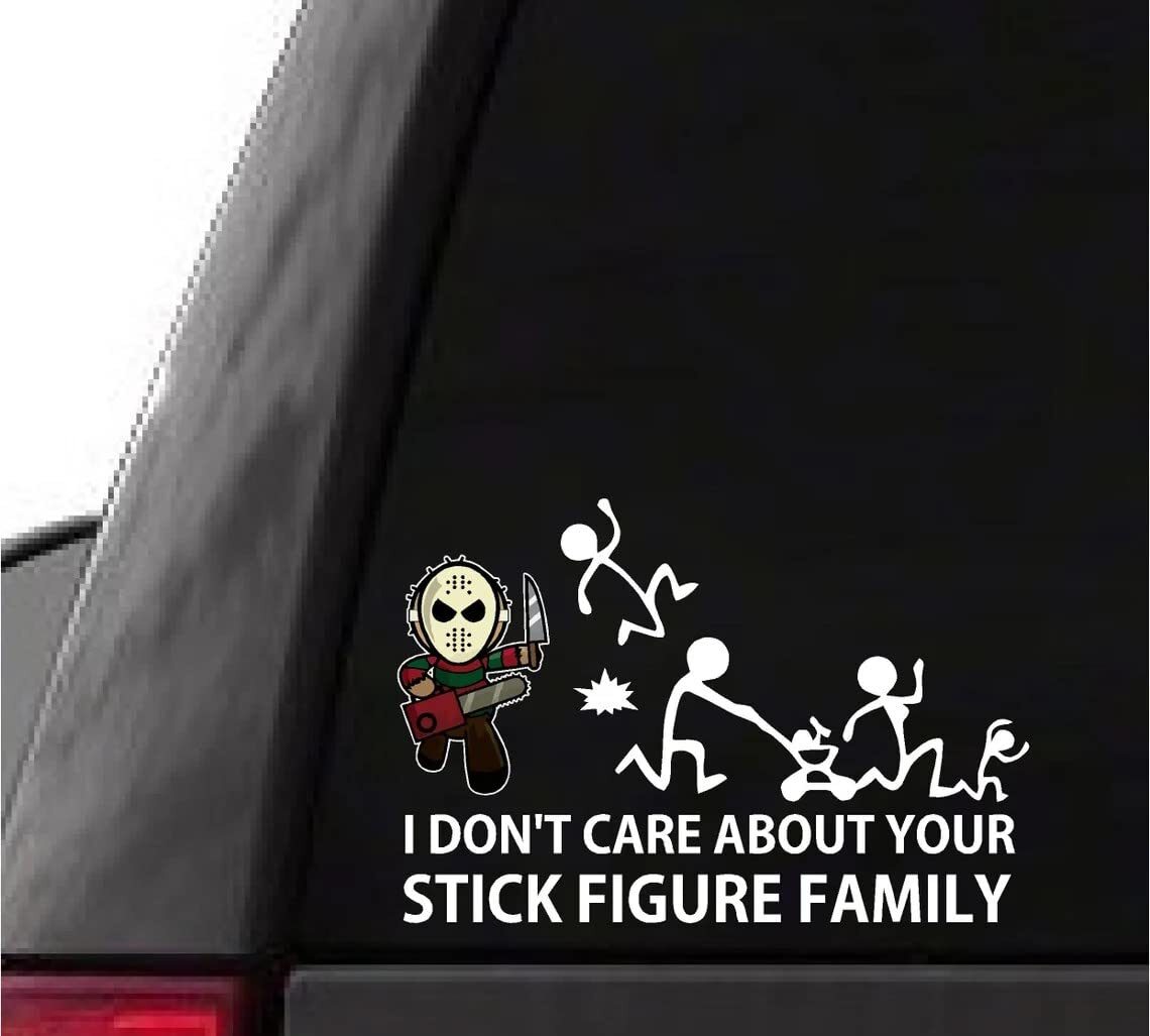 I Don't Care About Your Stick Figure Family Decal Funny car Truck Sticker Cute