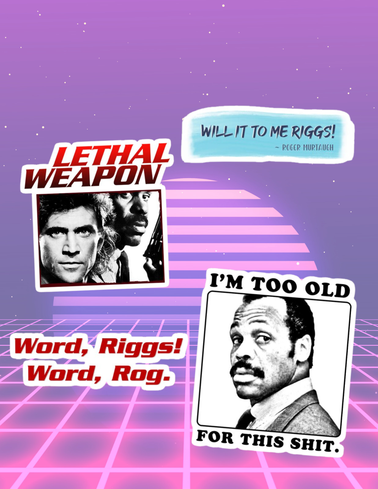 Lethal Weapon 80's Movies Sticker Pack