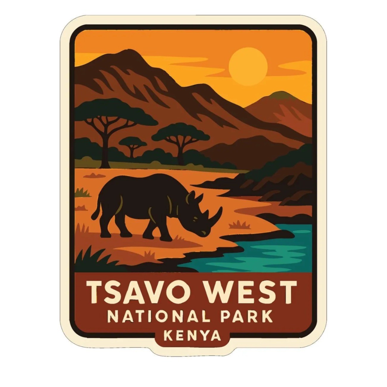 Tsavo West Kenya Iron On Heat Transfer Vinyl HTV Die-Cut World National Parks