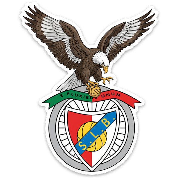SL Benfica Eagle Stickers – Club Crest Design, Set of 3