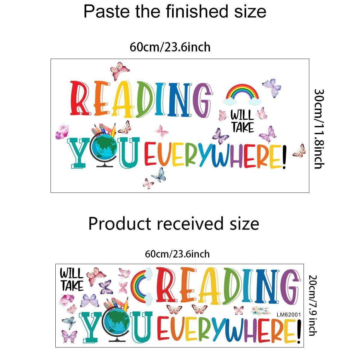 Reading Will Take You Everywhere Inspirational Quote Wall Sticker for Classro…
