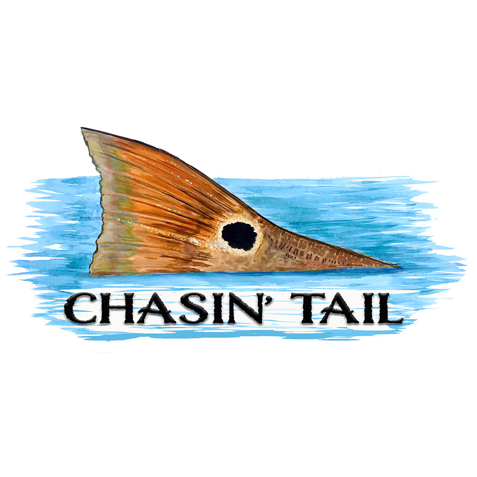 Chasin' Tail Red fish Red Drum Tail – Vinyl Decal – Car Truck ATV Boat Cooler