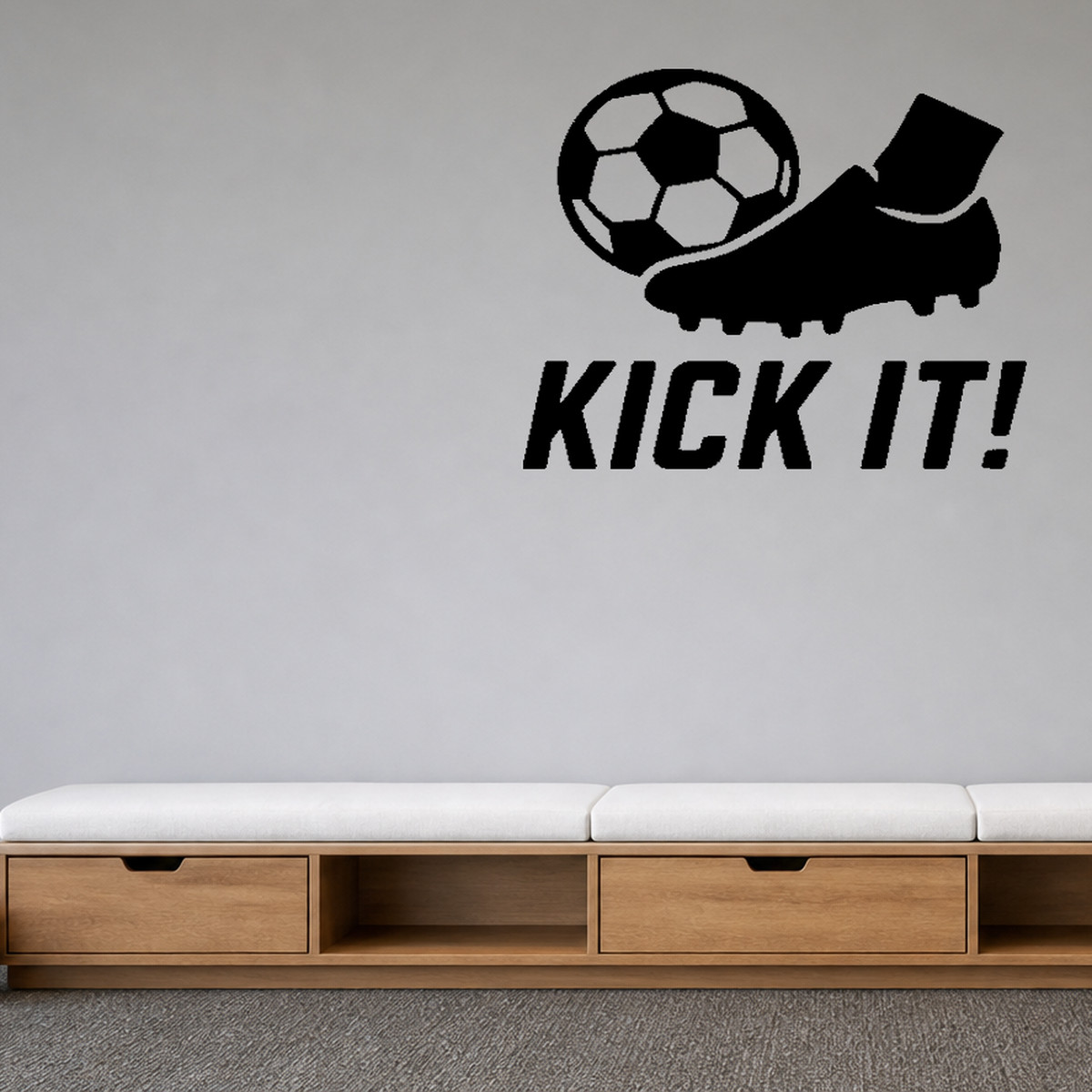 Kick It! – Soccer Sports Wall Decal Vinyl Sticker Removable