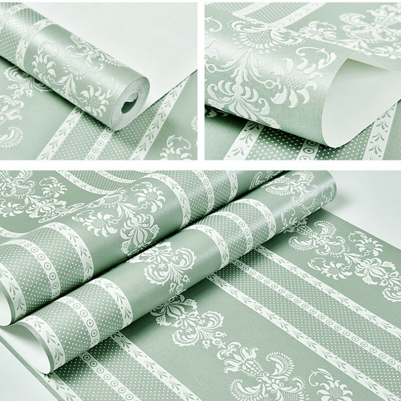 3D Damask Embossed Wallpapers Self-Adhesive Non-woven Wall Stickers Roll
