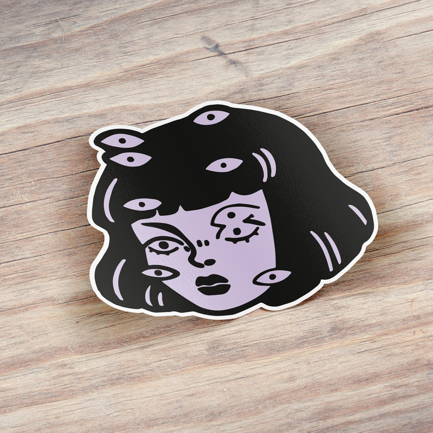 Eye Face Car Bumper Vinyl Sticker Decal