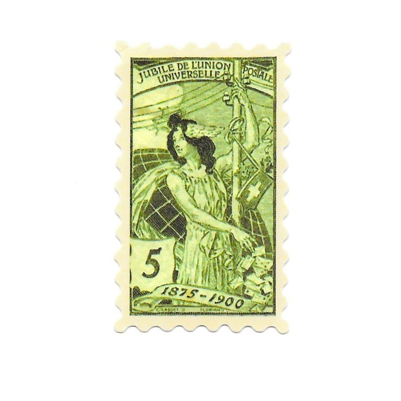 Switzerland Jubile de l'Union Postale Universelle Stamp Sticker Vintage Swiss