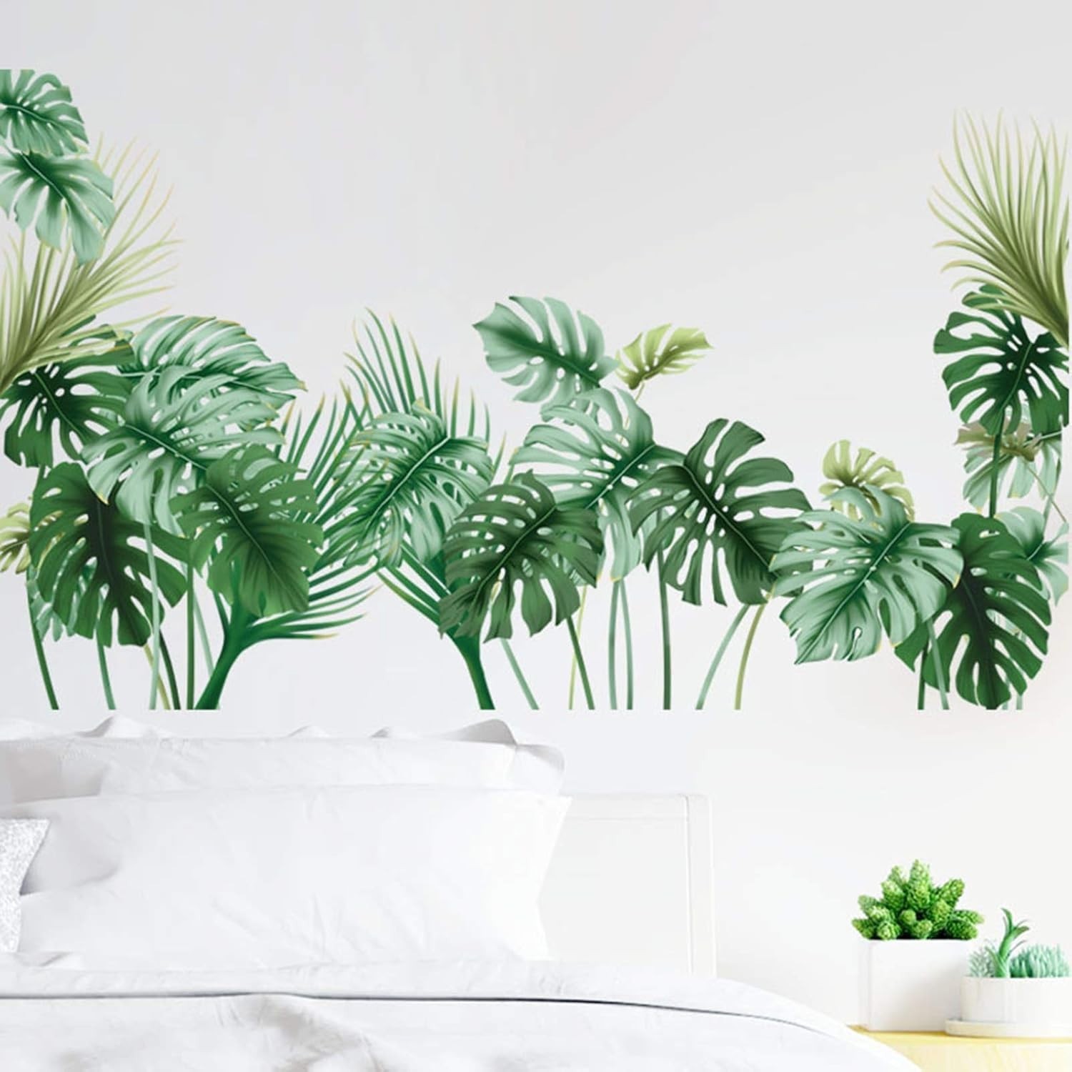Tropical Palm Leaf Wall Decals – Vivid Vinyl Stickers for Elegant Living Spaces