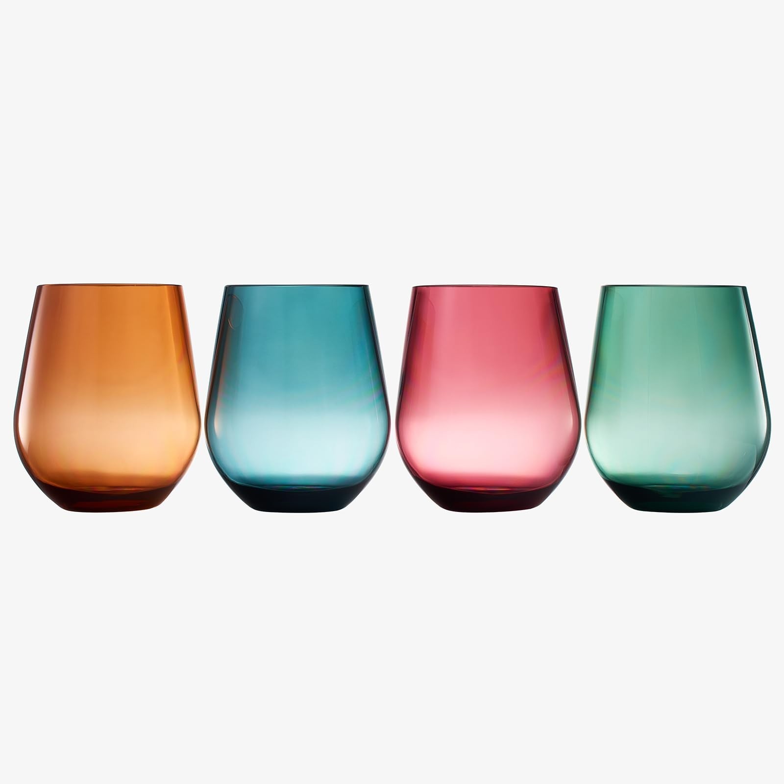 Tritan BPA-Free Plastic Shatterproof Stemless Wine Glasses, – 4 Set – Acrylic…